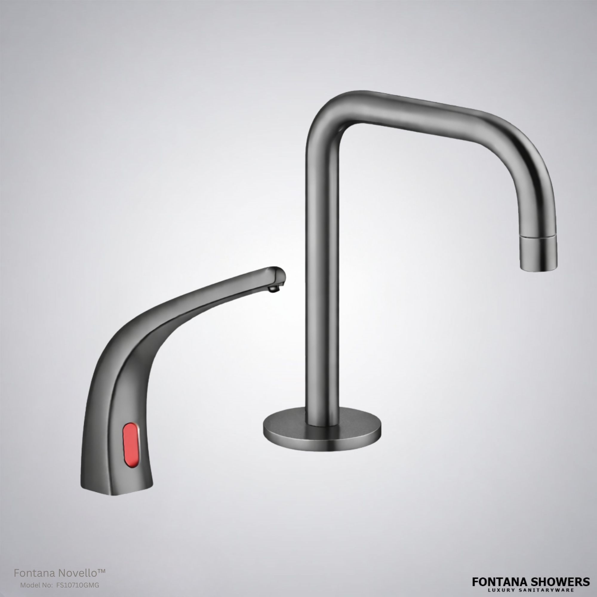 Fontana FS10710 Gun Metal Gray Touchless Faucet & Soap Dispenser Set